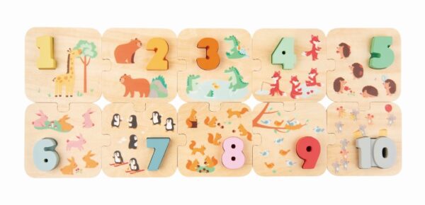 ⁦פאזל ולימוד מספרים 1-10 Lelin⁩ – תמונה ⁦2⁩