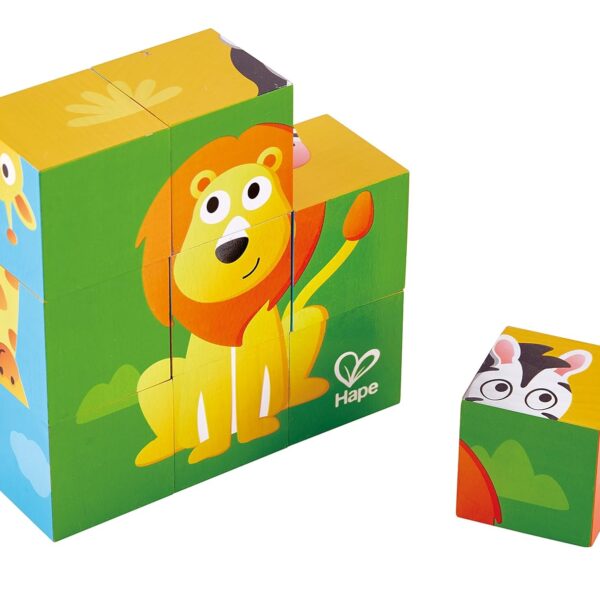 משחק פאזל קוביות בעיצוב חיות ג'ונגל מבית HAPE