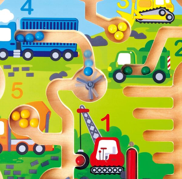⁦מבוך מגנטי מעץ עם כלי רכב ומספרים - Hape⁩ – תמונה ⁦5⁩
