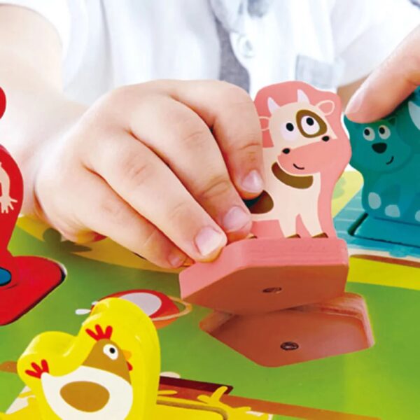 ⁦פאזל צלילים מעץ - חווה Hape⁩ – תמונה ⁦2⁩