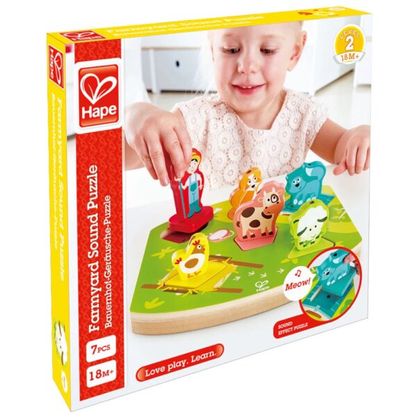 ⁦פאזל צלילים מעץ - חווה Hape⁩ – תמונה ⁦4⁩