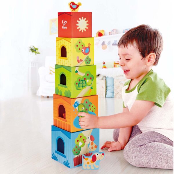 ⁦מגדל קוביות כולל חיות Hape⁩ – תמונה ⁦4⁩