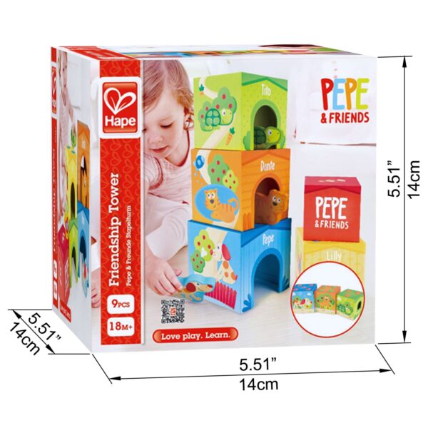 ⁦מגדל קוביות כולל חיות Hape⁩ – תמונה ⁦3⁩