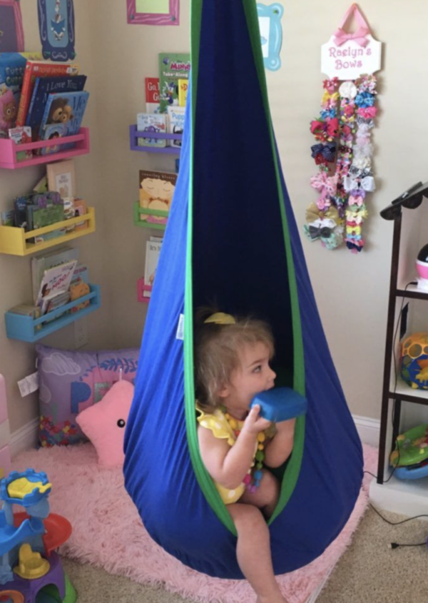 ⁦ערסל תלייה חושי לילדים עם תאורת לד – חיבוק מרגיע לפעוטות וילדים⁩ – תמונה ⁦4⁩