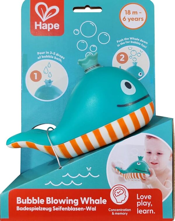 לוויתן בועות כחול – צעצוע אמבטיה של Hape
