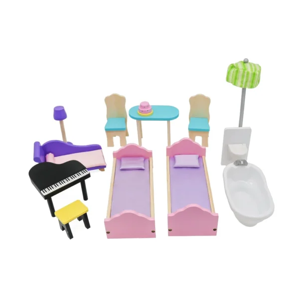 ⁦בית בובות עץ 3 קומות עם מעלית וריהוט מלא⁩ – תמונה ⁦4⁩