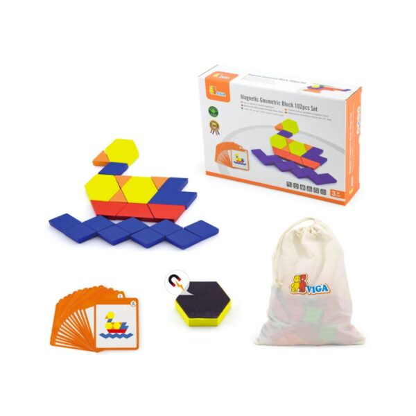 פאזל מגנטי – צורות גיאומטריות להרכבה