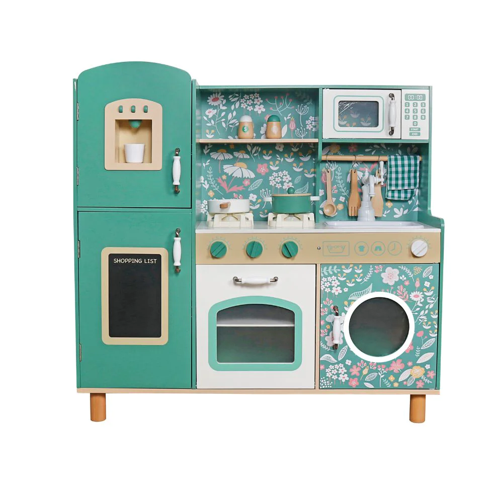מטבח-עץ-דגם-מיכל-לילדים-בצבע-ירוק-–-כולל-כיריים-אלקטרוניות-מקרר-תנור-מיקרוגל-ואביזרים.jpg מטבח עץ לילדים - דגם מיכל בצבע ירוק – תמונה 1