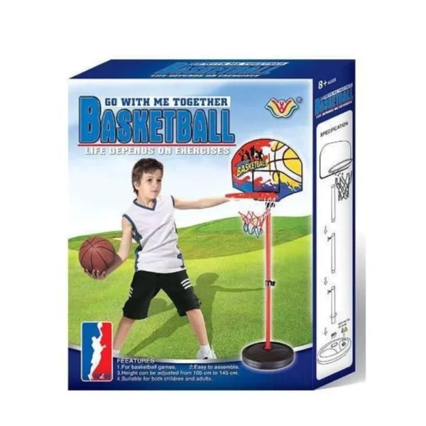 מתקן כדורסל לילדים – כדור, טבעת ומשאבה