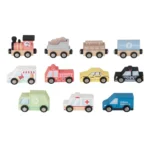 ⁦סט מכוניות עץ מגנטיות לפעוטות⁩ – תמונה ⁦3⁩