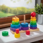 ⁦מגדל השחלה מעץ – צורות גיאומטריות Melissa & Doug⁩ – תמונה ⁦6⁩