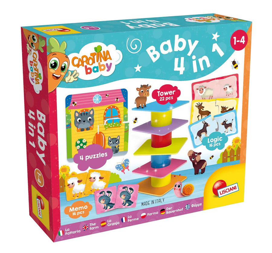 4 ערכת משחקי התפתחות 4 ב-1 – חיות | Lisciani – תמונה 1
