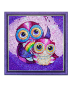 ⁦ערכת שיבוץ אבנים ינשוף 5D עם מסגרת 18/18⁩ – תמונה ⁦3⁩