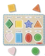 ⁦פאזל צ'אנקי צורות 8 חלקים | Melissa & Doug⁩ – תמונה ⁦3⁩