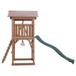 ⁦מגדל משחק מעץ עם מגלשה, ארגז חול ונדנדת כפולה⁩ – תמונה ⁦2⁩