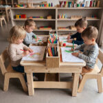 ⁦שולחן עץ לכיתות - קטן⁩ – תמונה ⁦2⁩