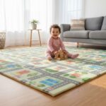 ⁦משטח פעילות ענק דו-צדדי לתינוקות + תיק נשיאה | רכב וכביש⁩ – תמונה ⁦2⁩